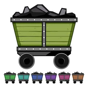 Industry coal wagon cartoon vector graphic Stock Illustration