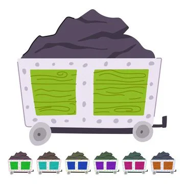 Industry coal wagon vector cartoon graphic Stock Illustration