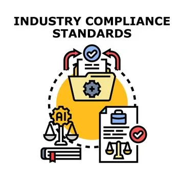 Industry compliance standards ensuring quality and regulation Stock Illustration
