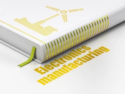 Industry concept: book Windmill, Electronics Manufacturing on white background Stock Illustration