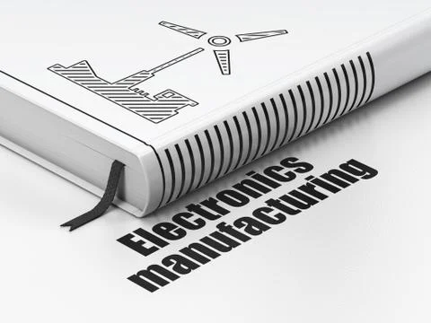 Industry concept: book Windmill, Electronics Manufacturing on white background イラスト素材