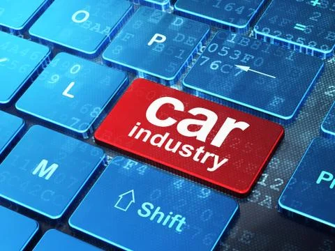 Industry concept: Car Industry on computer keyboard background 스톡 일러스트