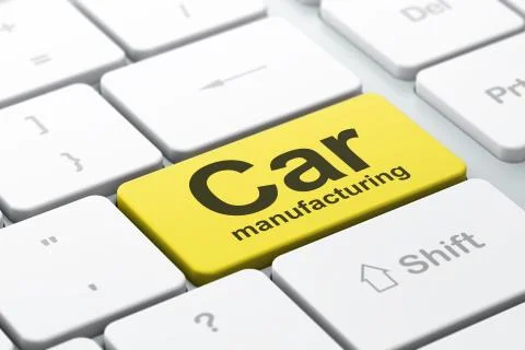 Industry concept: Car Manufacturing on computer keyboard background Stock Illustration