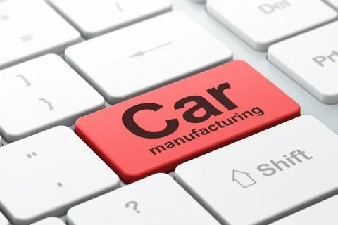 Industry concept: Car Manufacturing on computer keyboard background Stock Illustration