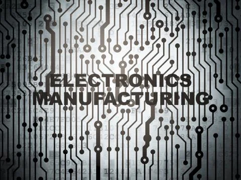 Industry concept: circuit board with Electronics Manufacturing Stock Illustration