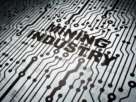Industry concept: circuit board with Mining Industry Stock Illustration