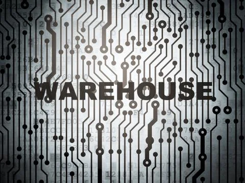 Industry concept: circuit board with Warehouse Stock Illustration