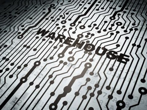 Industry concept: circuit board with Warehouse Stock Illustration