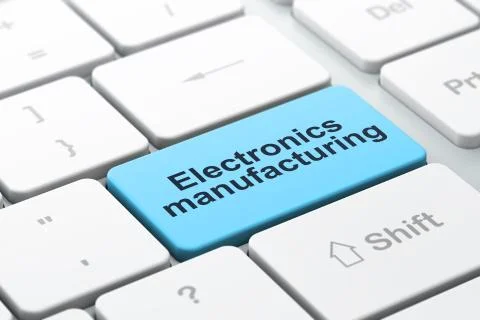 Industry concept: Electronics Manufacturing on computer keyboard background Stock Illustration