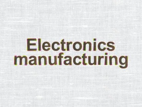 Industry concept: Electronics Manufacturing on fabric texture background Stock Illustration