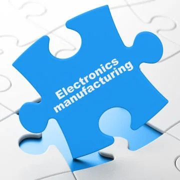 Industry concept: Electronics Manufacturing on puzzle background Stock Illustration