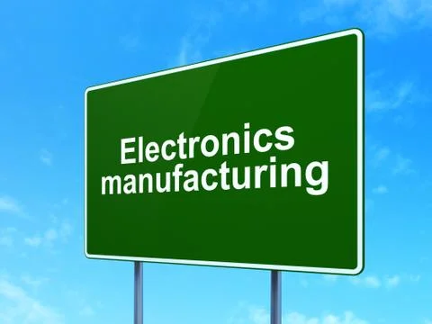 Industry concept: Electronics Manufacturing on road sign background Stockillustratie