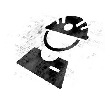 Industry concept: Factory Worker on Digital background 库存插图