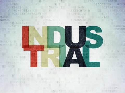 Industry concept: Industrial on Digital Data Paper background Illustrazione stock