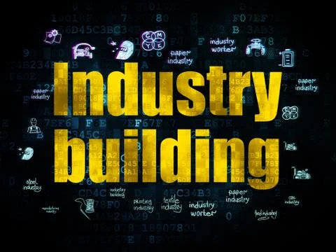 Industry concept: Industry Building on Digital background Ilustración de archivo