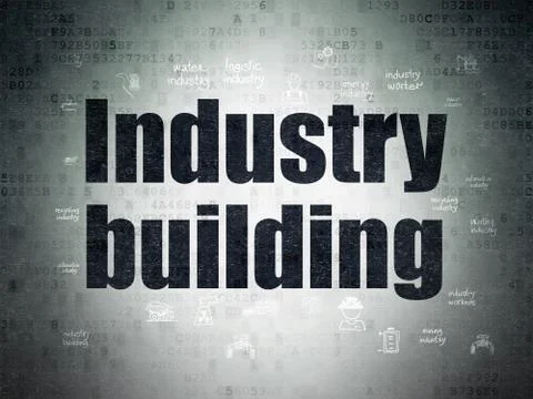 Industry concept: Industry Building on Digital Paper background Ilustración de archivo