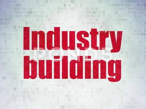 Industry Concept: Industry Building On Digital Data Paper Background