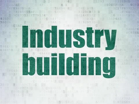 Industry concept: Industry Building on Digital Data Paper background Ilustración de archivo