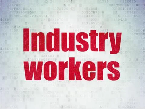 Industry concept: Industry Workers on Digital Paper background 库存插图