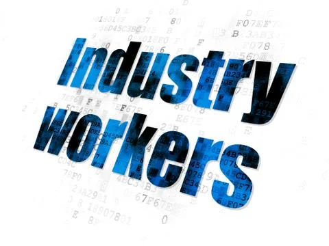Industry concept: Industry Workers on Digital background Stock Illustration