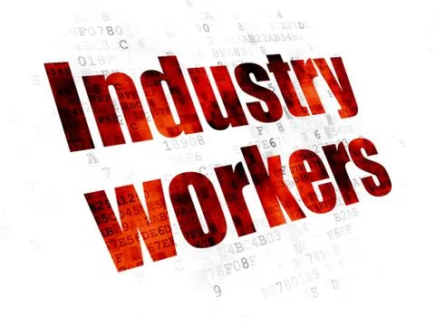 Industry concept: Industry Workers on Digital background Stock Illustration