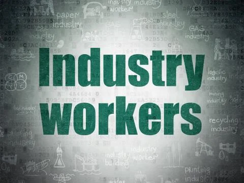 Industry concept: Industry Workers on Digital Data Paper background Stock Illustration