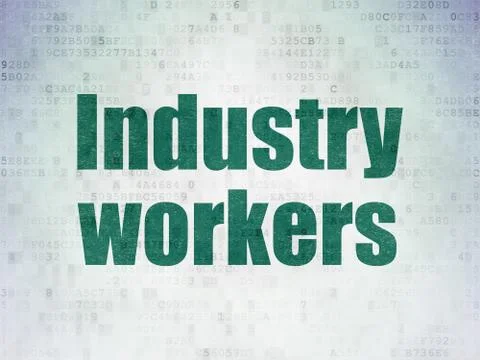 Industry concept: Industry Workers on Digital Data Paper background Stock Illustration