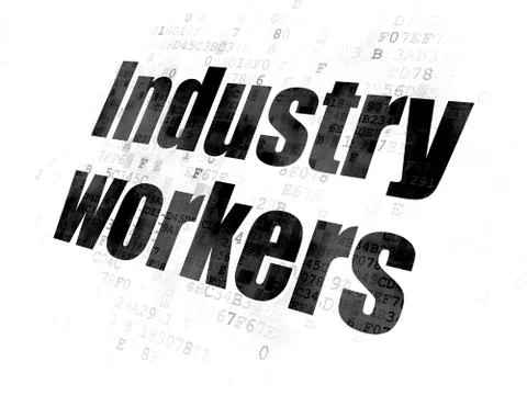Industry concept: Industry Workers on Digital background Stock Illustration