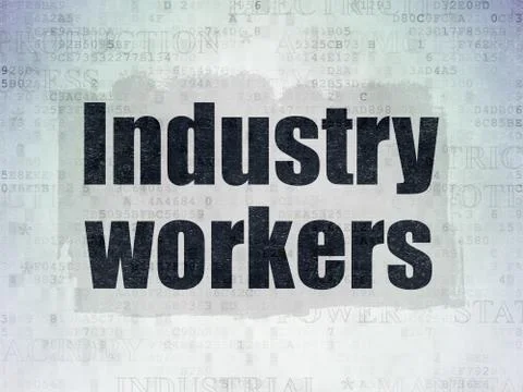 Industry concept: Industry Workers on Digital Data Paper background 库存插图