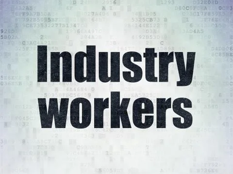 Industry concept: Industry Workers on Digital Data Paper background Stock Illustration