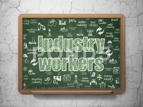 Industry Concept: Industry Workers On School Board Background