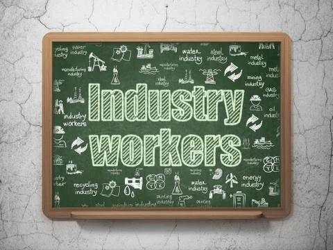 Industry concept: Industry Workers on School Board background Ilustración de archivo