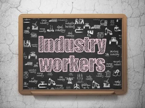 Industry concept: Industry Workers on School board background Stock Illustration
