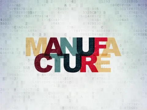 Industry concept: Manufacture on Digital Data Paper background Stock Illustration