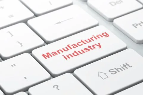 Industry concept: Manufacturing Industry on computer keyboard background Illustrazione stock
