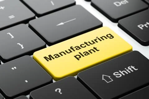 Industry concept: Manufacturing Plant on computer keyboard background Stock Illustration