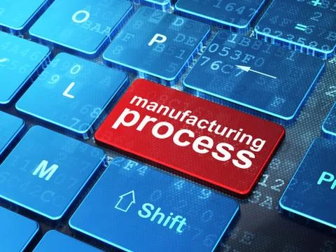 Industry concept: Manufacturing Process on computer keyboard background Stockillustratie