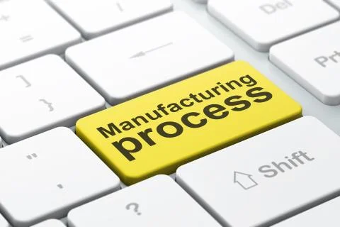 Industry concept: Manufacturing Process on computer keyboard background Stock Illustration
