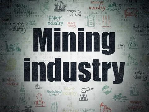 Industry concept: Mining Industry on Digital Paper background Illustrazione stock