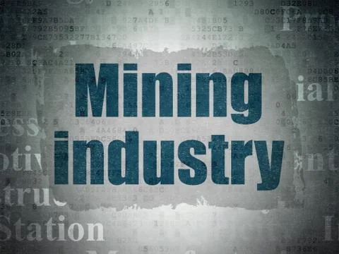 Industry concept: Mining Industry on Digital Data Paper background Stock Illustration