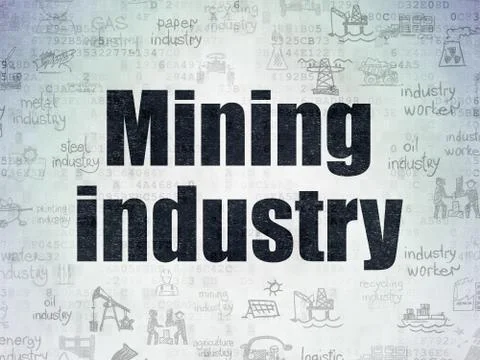Industry concept: Mining Industry on Digital Data Paper background Stock Illustration