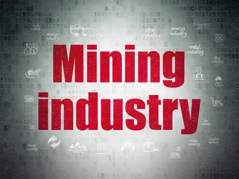 Industry concept: Mining Industry on Digital Data Paper background Stock Illustration