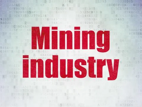 Industry concept: Mining Industry on Digital Data Paper background Stock Illustration