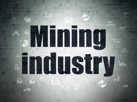 Industry concept: Mining Industry on Digital Data Paper background Stock Illustration