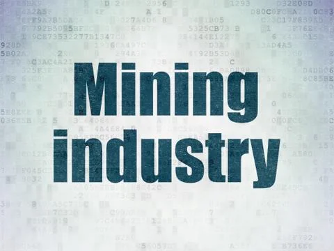 Industry concept: Mining Industry on Digital Data Paper background Stock Illustration