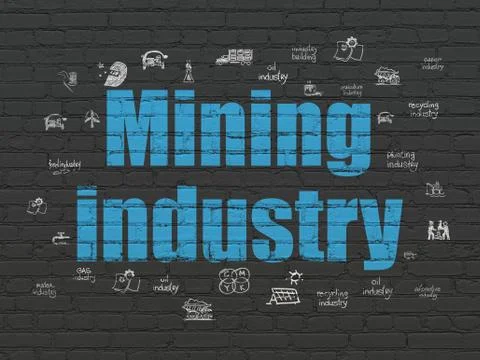 Industry concept: Mining Industry on wall background Stock Illustration