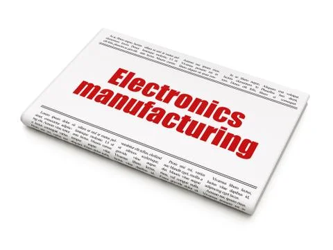 Industry concept: newspaper headline Electronics Manufacturing イラスト素材