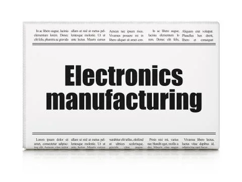 Industry concept: newspaper headline Electronics Manufacturing Stock Illustration