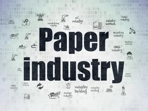 Industry concept: Paper Industry on Digital Data Paper background Stock Illustration