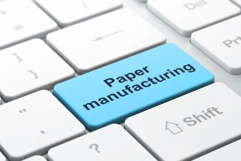 Industry concept: Paper Manufacturing on computer keyboard background Stock Illustration